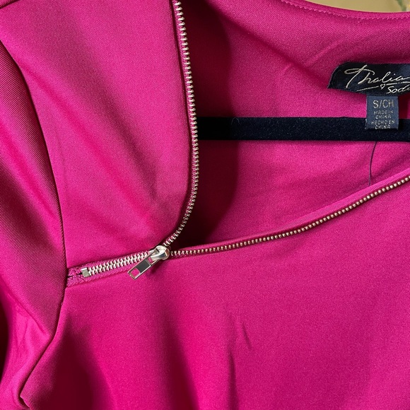 Pink zipper detail bodycon dress size S - Picture 8 of 8